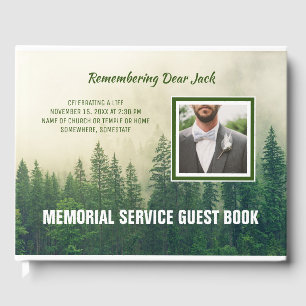 Livre D'or Memorial Service Foggy Forest Trees Ajouter votre 