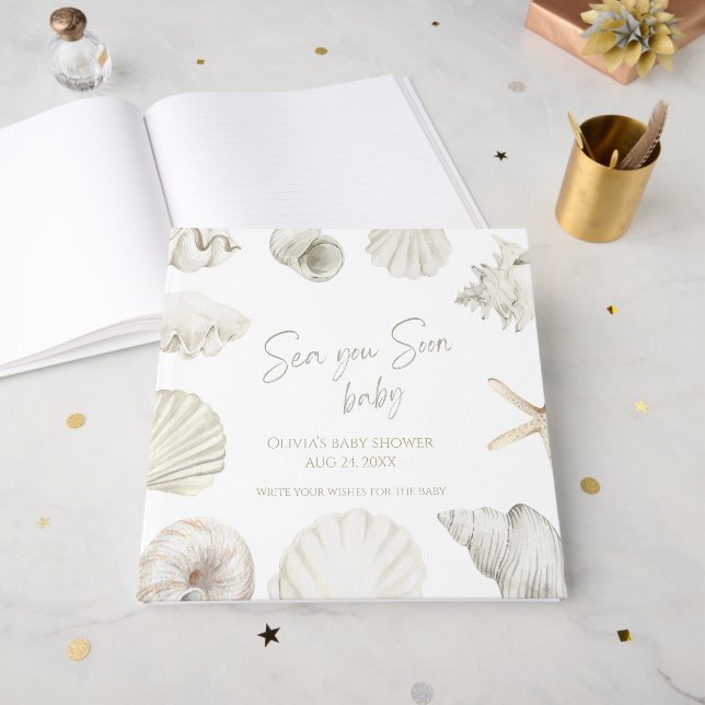 Livre D'or Mer bientôt baby shower (Recto ouvert)