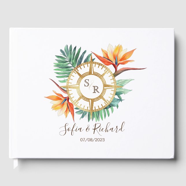 Livre D'or Merci Compass mariage Destination Passport (Recto)