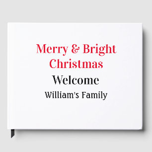 Livre D'or Merry Bright Christmas ajouter nom de famille bien