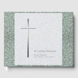 Livre D'or Metal Cross Stone 2 Funeral Memorial Guest Book
