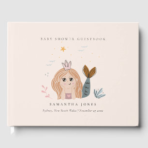 Livre D'or Mignonne Petite Maillot Mermaid Baby shower fille