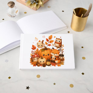 Livre D'or Mignons Animaux D'automne Kawaii Citrouille Hibou