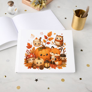 Livre D'or Mignons Animaux D'automne Kawaii Citrouille Hibou