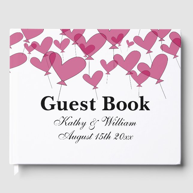 Livre D'or Mille et une ballons de coeur rouge mariage person (Recto)