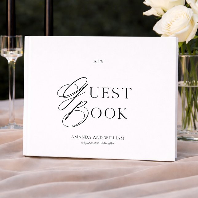 Livre D'or Minimal Black & White Wedding Guest Book (Créateur téléchargé)