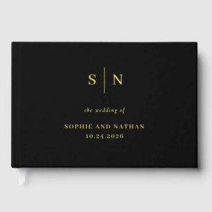 Livre D'or Minimal et chic   Mariage noir et or