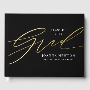 Livre d'or minimaliste de la graduation de script