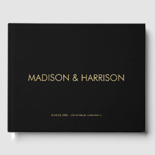 Livre D'or Minimaliste or noir coutume simple Mariage