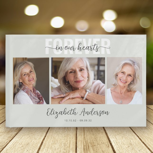 Livre D'or Minimaliste pour toujours dans nos coeurs Photo Fu (Créateur téléchargé)