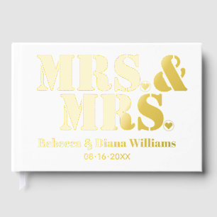 Livre D'or Mme et Mme typographie lesbienne mariage blanche