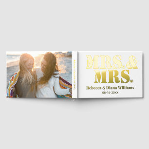 Livre D'or Mme et Mme white photo foil mariage lesbienne