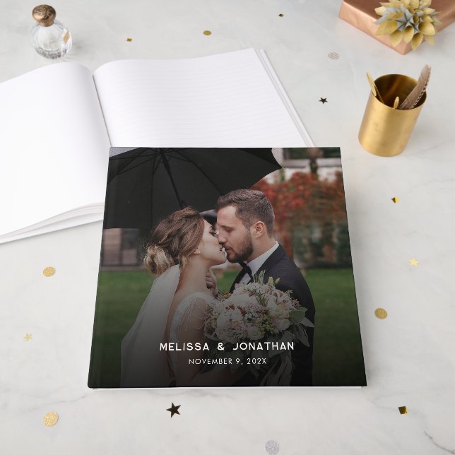Livre D'or Modern 1 Photo Wedding (Recto ouvert)