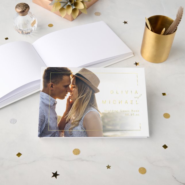Livre D'or Modern chic minimalist photo wedding (Recto ouvert)