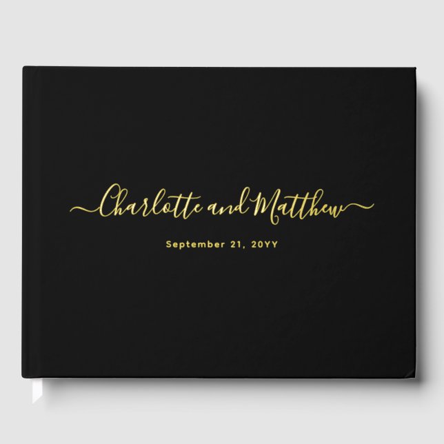 Livre D'or Modern Elegant Minimalist Chic Personalize Wedding (Recto)