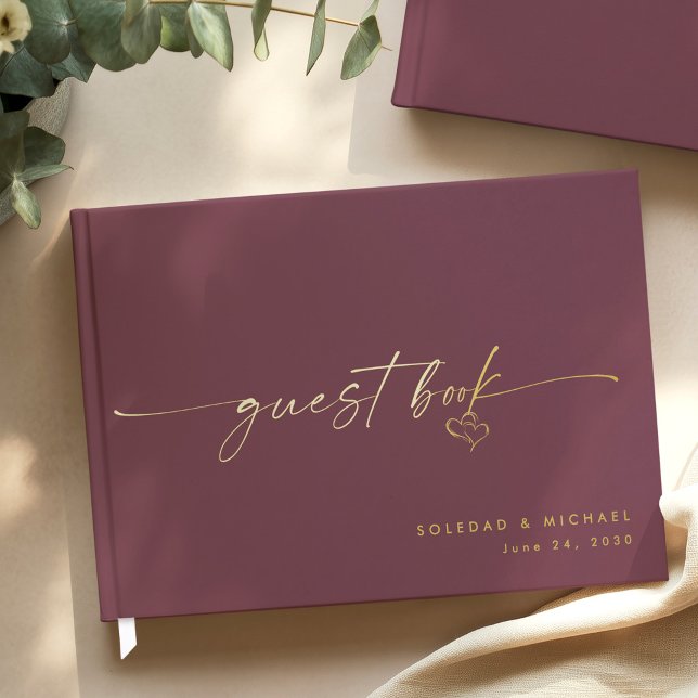Livre D'or Modern Minimalist Wine Script Wedding (Créateur téléchargé)