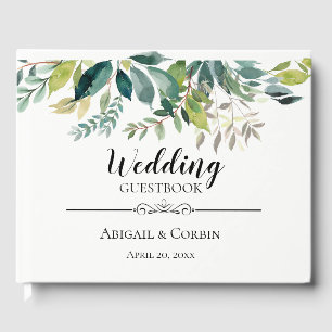 Livre D'or Moderne Chic Mariage de Bouquet de verdure