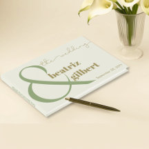 Moderne Elegant Vert et crème Ampersand Mariage