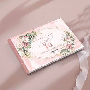 Livre D'or Moderne Floral Bohème Verdure Or Sweet Seize