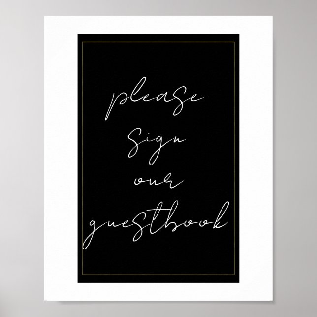 Livre d'or moderne noir blanc or (Devant)