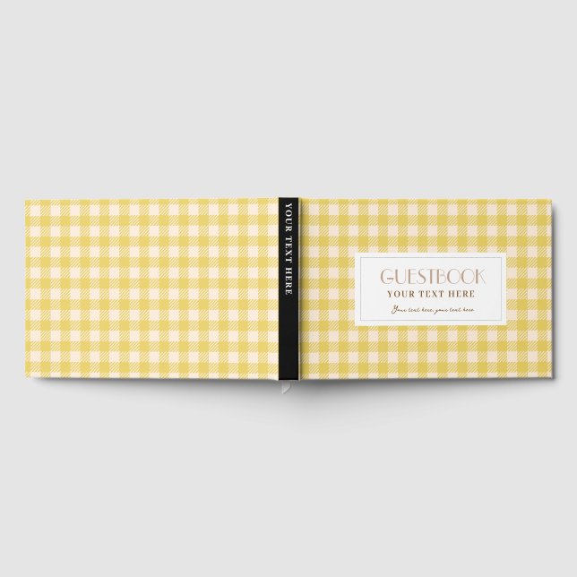 Livre D'or Moderne Simple jaune gingham carreaux à carreaux d (Complet)