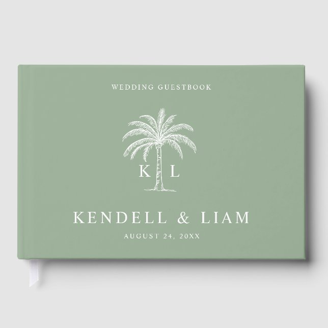 Livre D'or Monogram Wedding Logo Palm Tree (Recto)