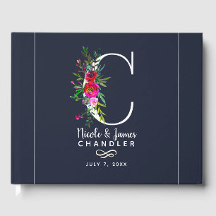 Livre D'or Monogramme initial lettre C floral nom mariage