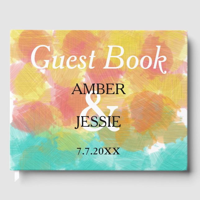Livre D'or Monogramme Mariage Artsy Gouache (Recto)