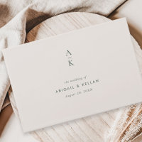 Monogramme vert ivoire moderne Mélange Mariage