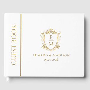 Livre D'or Monogrammes de mariage Gold Vintage sur noir