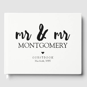 Livre D'or Monsieur & Monsieur Calligraphie Noir et Blanc