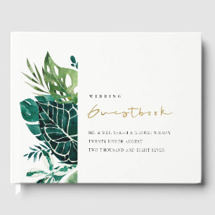 Livre D'or Monstera Tropical Moderne Mariage de feuillage