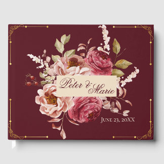 Livre D'or Moody Burgundy Old Rose Toasted Orange Boho Gold