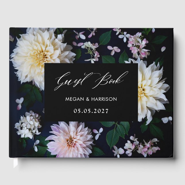 Livre d'or Moody Dahlia Floral (Recto)
