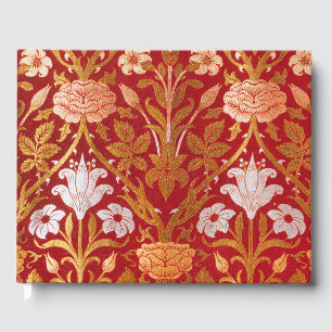 Livre D'or Morris - Vintage 1893 Rose et Motif Lily Flower