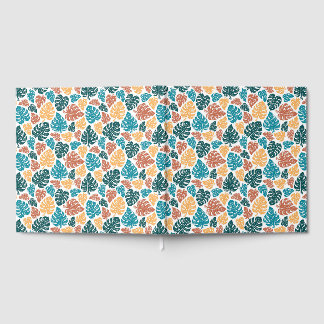 Livre D'or Motif de feuille de Monstera Tropical - Nature col