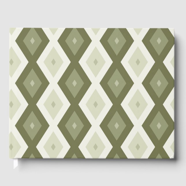 Livre D'or Motif diamant vert olive (Recto)