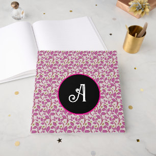 Livre D'or Motif floral personnalisé de vigne rose 