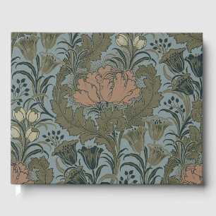Livre D'or Motif floral victorien antique terre cuite sauge