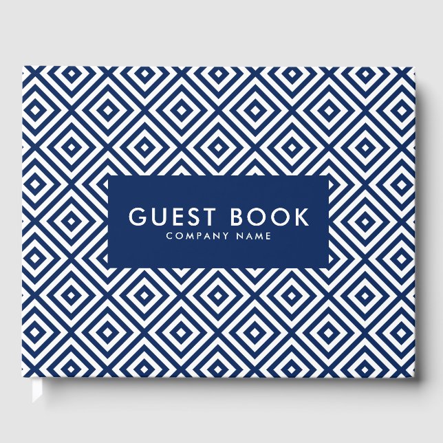 Livre D'or Motif géométrique bleu et blanc (Recto)