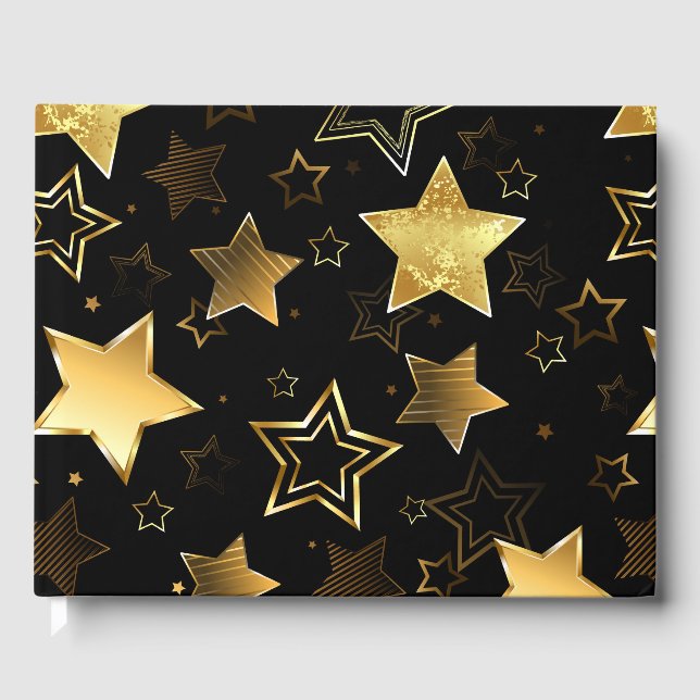 Livre D'or Motif sans couture avec étoiles d'or (Recto)