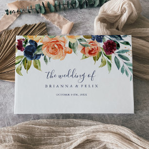 Livre D'or Multicolor Élégant Mariage Floral