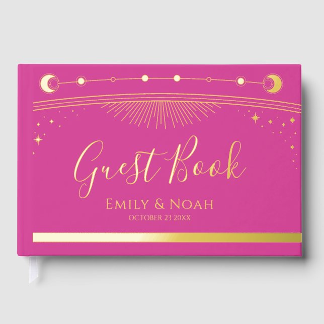 Livre D'or Mysic Chic Gold Sun Moon Stars Mariage (Recto)