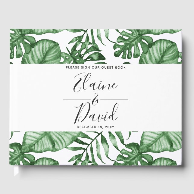 Livre D'or Nature tropicale rustique Mariage de verdure botan (Recto)