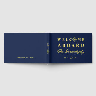 Livre D'or Nautical Welcome Aboard Add Name Boat