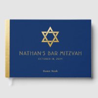 Navy Blue Bar Mitzvah Gold Star de David Custom