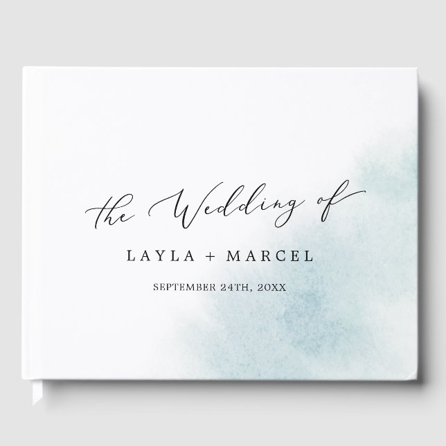 Livre D'or Nettoyage aquarelle | Mariage arrière du monogramm (Recto)