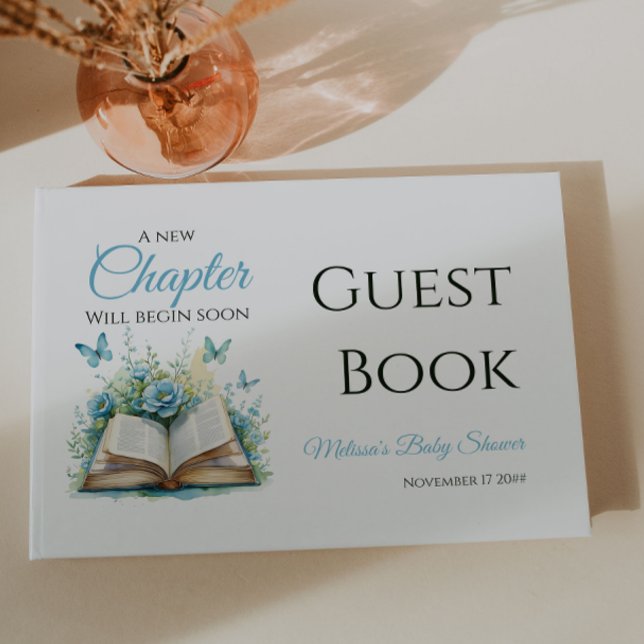Livre D'or New Chapter Blue Boy Brunch StoryBook Baby Shower (Créateur téléchargé)