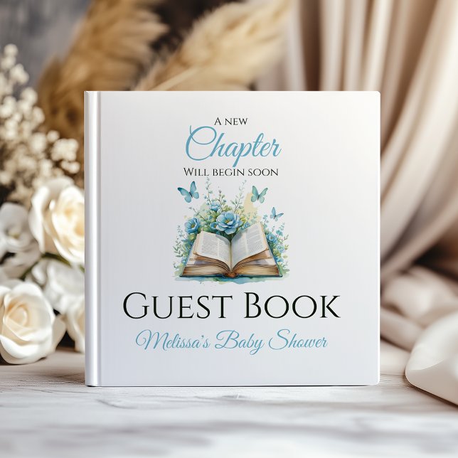 Livre D'or New Chapter Boy Blue Brunch StoryBook Baby Shower (Créateur téléchargé)