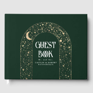 Livre D'or Night Sky Stars Celestial Emerald Green Mariage